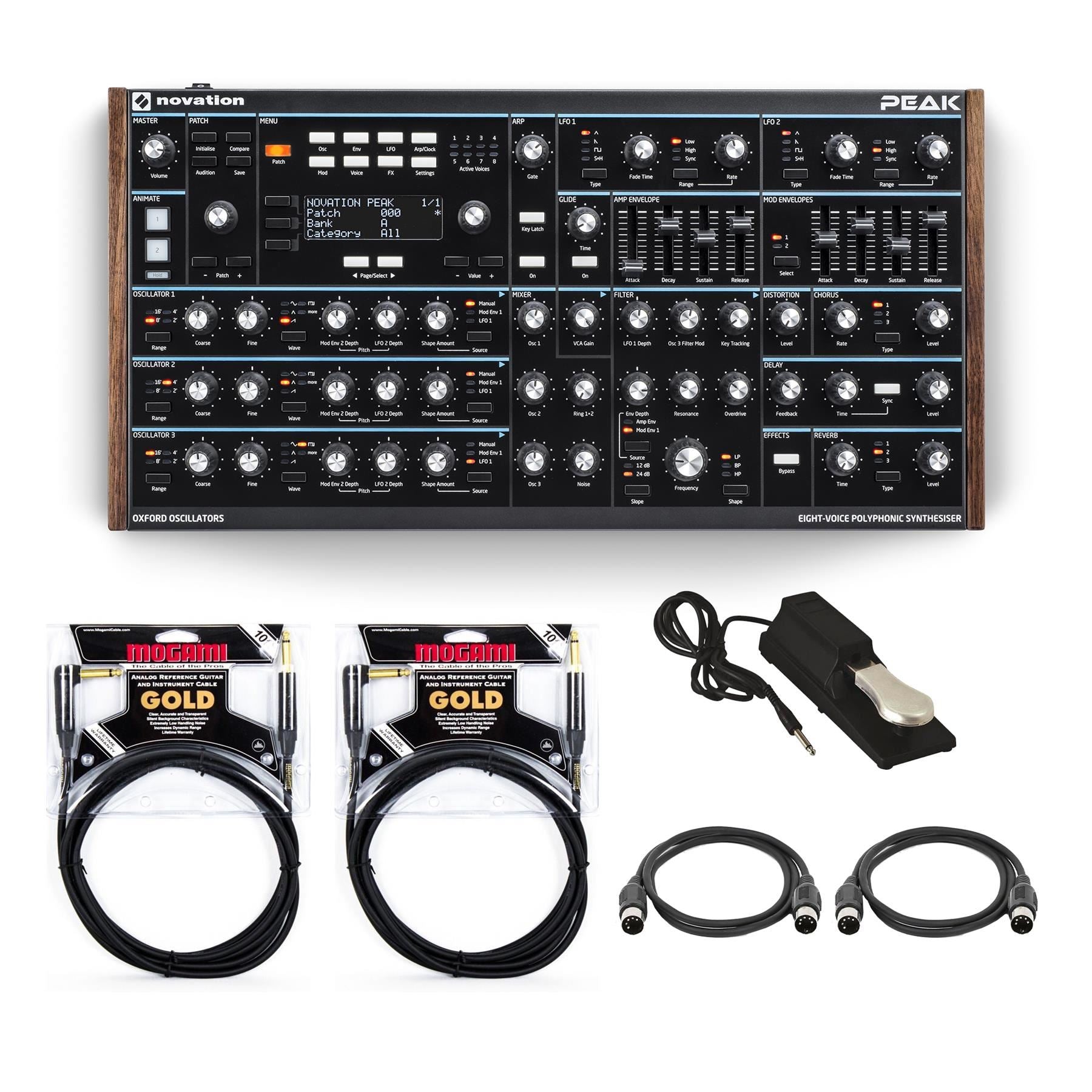 Novation Peak Synthesizer Bundle with Pedal & Mogami Gold TS