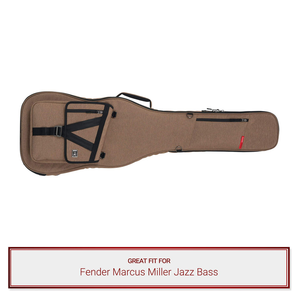 Tan Gator Bass Guitar Case fits Fender Marcus Miller Jazz Bass