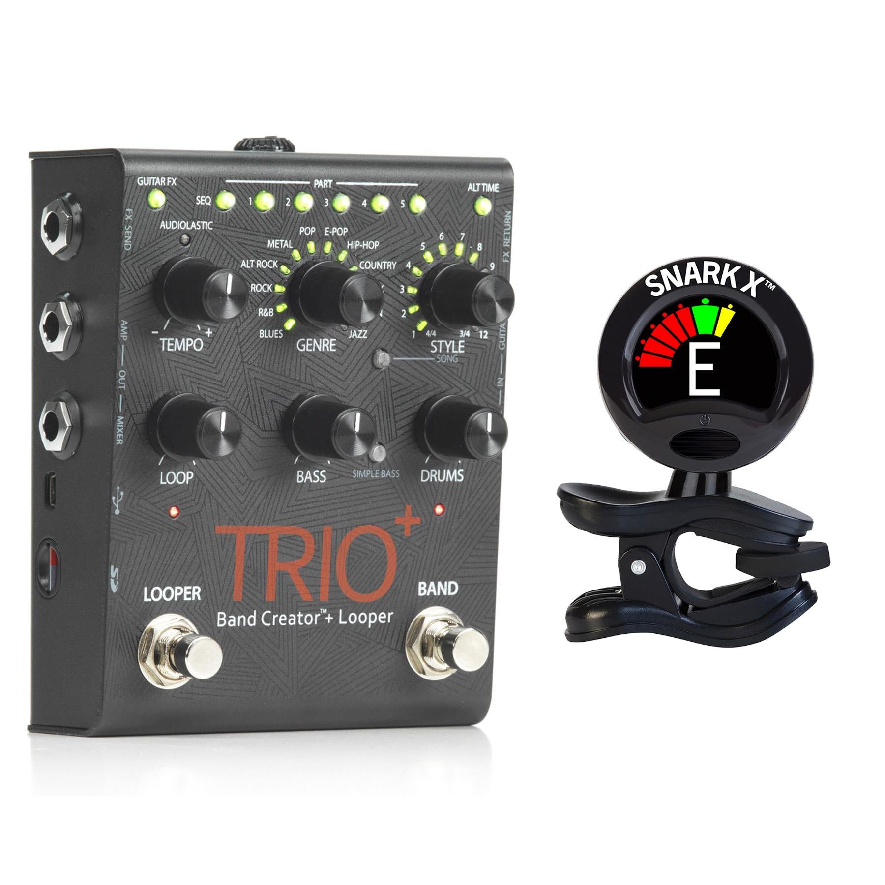 Digitech Trio+ Band Creator and Looper Effect Pedal w/ Snark X Tuner B –  Pixel Pro Audio