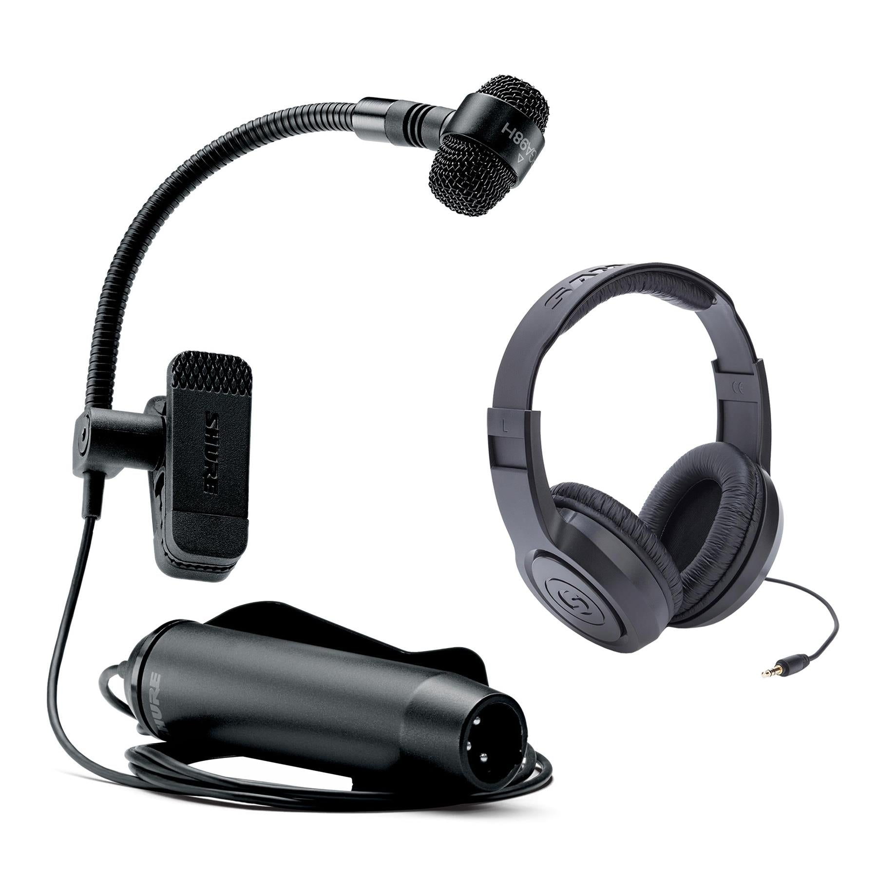 Shure PGA98H XLR Bundle with Samson SR350 Headphones – Pixel