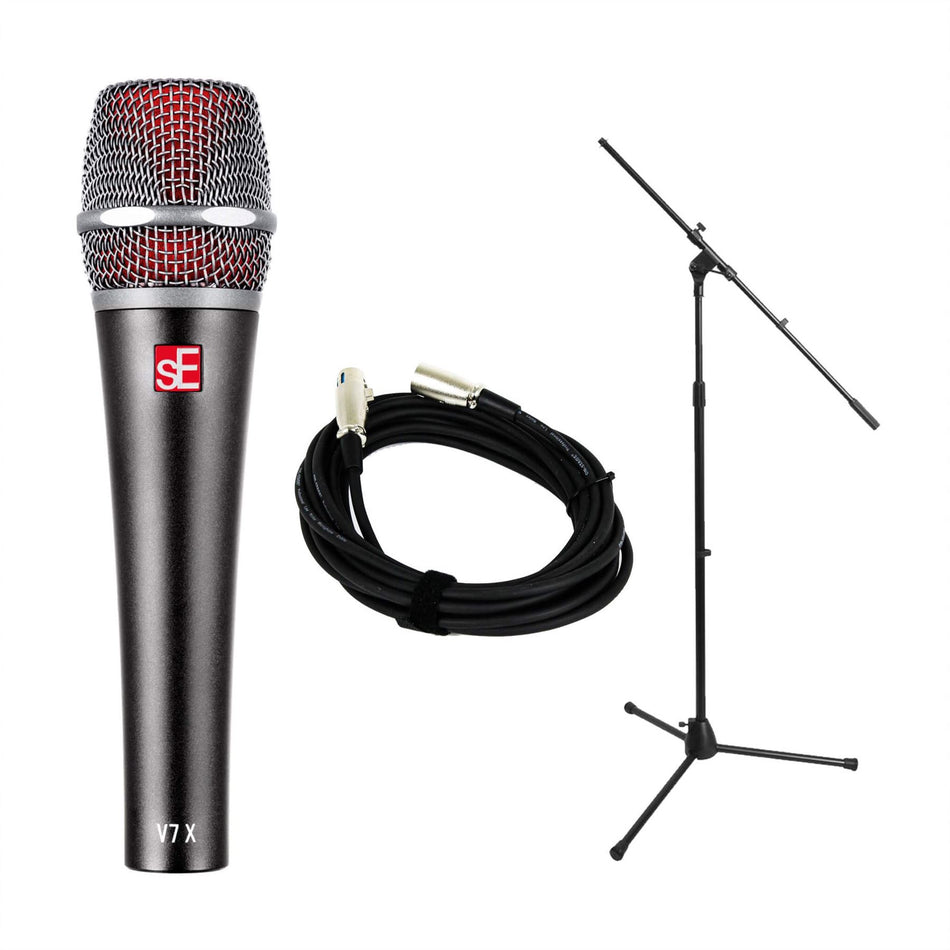 sE Electronics V7-X Microphone Bundle with Mic Stand & 20-foot XLR Cable