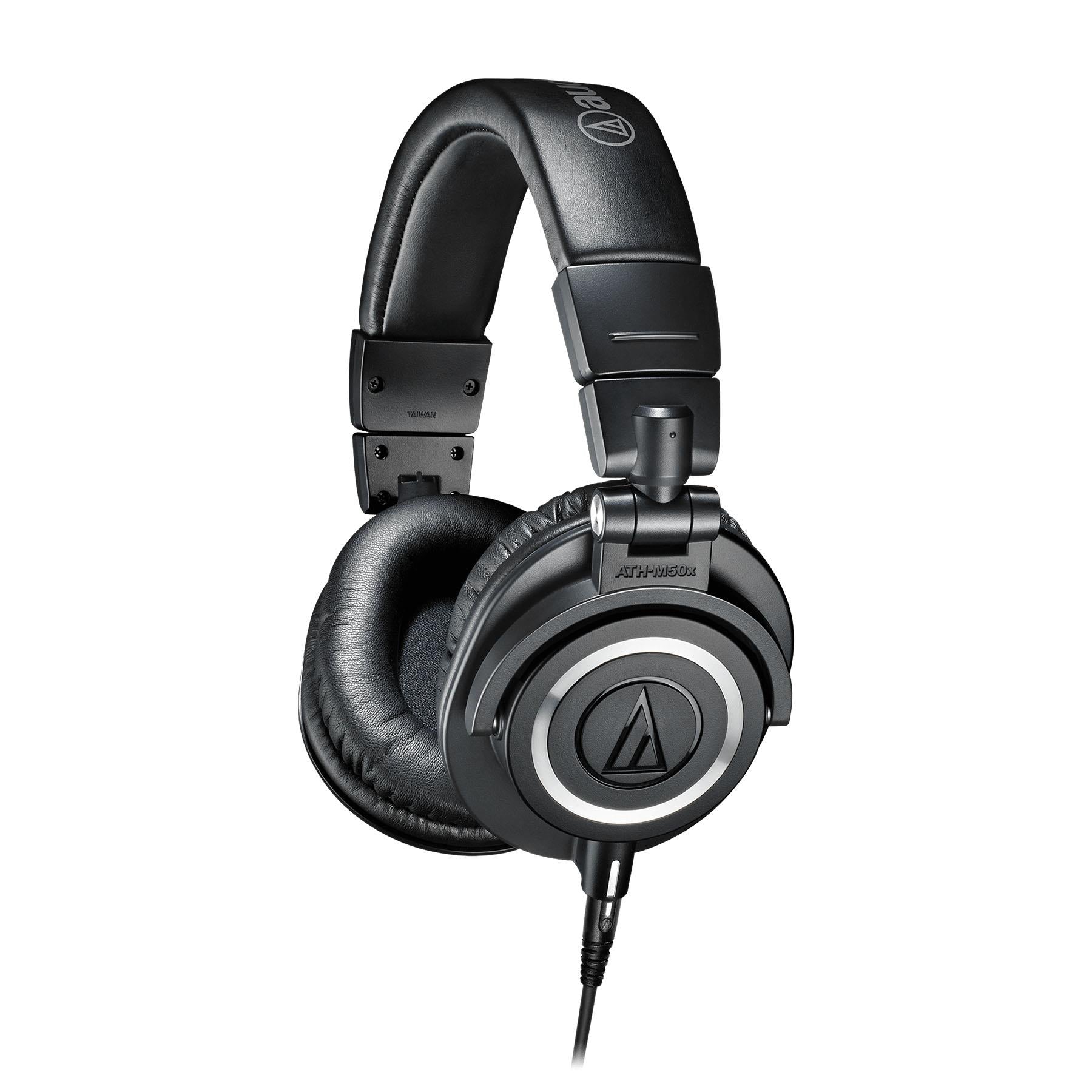 Audio-Technica ATH-M50X Black Headphones w/ On-Stage HA4000