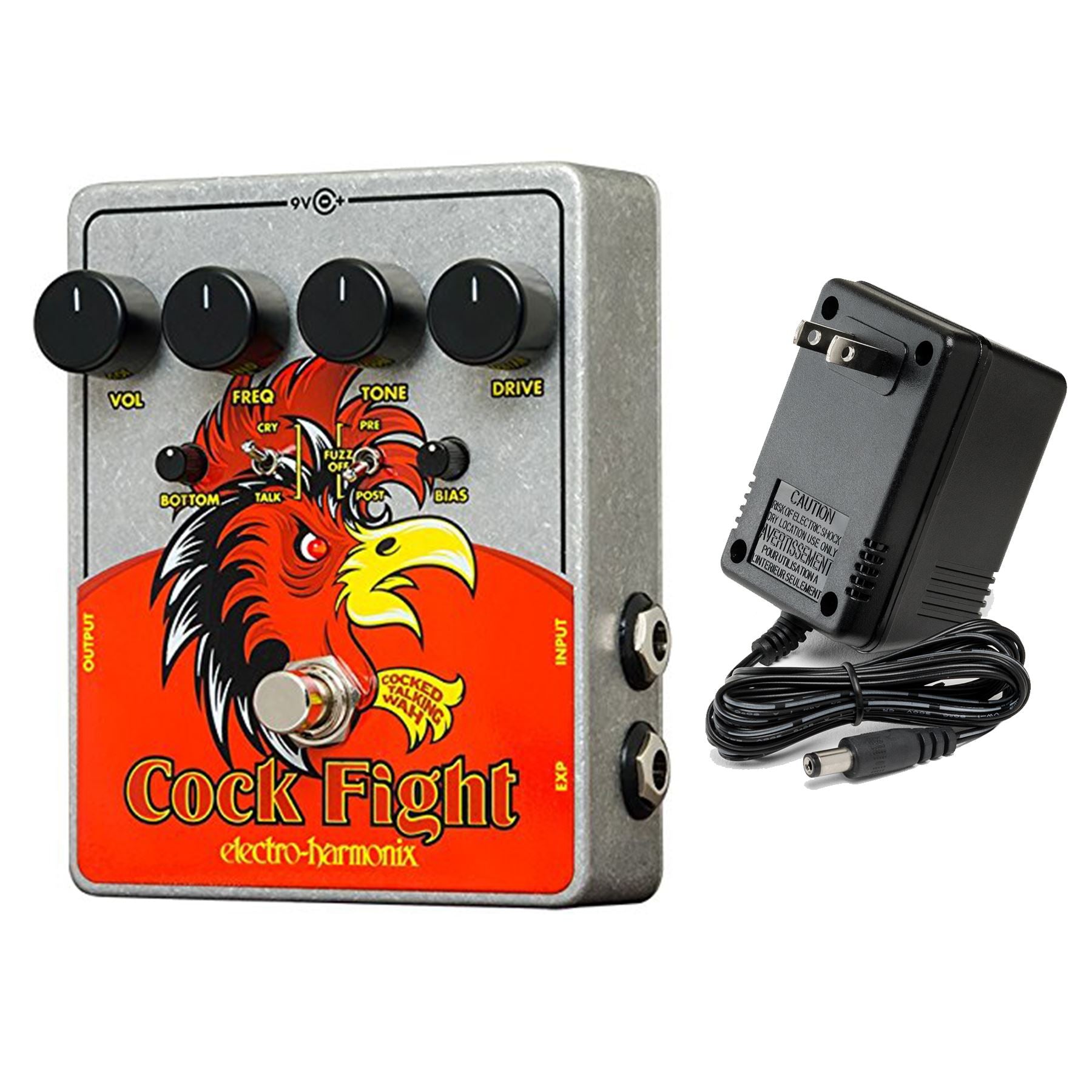 Electro-Harmonix Cock Fight Cocked Talking Wah Effects Pedal w/ Power  Adapter